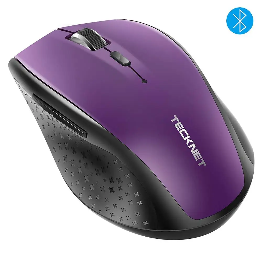 Фиолетовый Tecknet Bluetooth Беспроводной Мышь 2.4 г 2600/2000/1600/1200/800 Точек на дюйм для ноутбука Тетрадь PC компьютер - Цвет: Фиолетовый