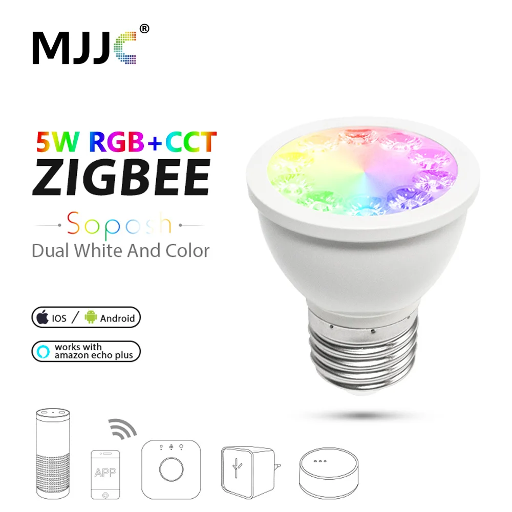 Светодиодная лампа ZIGBEE ZLL GU10 E27 E26 RGBW RGBCCT 5 Вт 110 В 220 в 230 В|Светодиодные лампы и