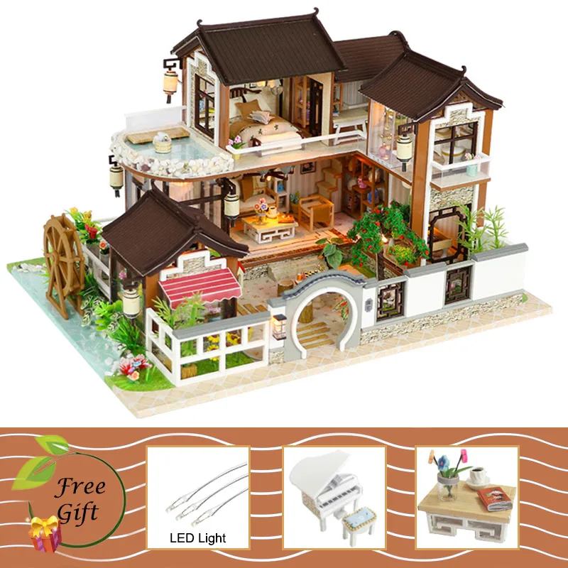 13848 Cutebee кукольный дом мебель миниатюрный кукольный домик DIY миниатюрный дом комната коробка театр игрушки для детей наклейки DIY кукольный домик L - Цвет: 13848