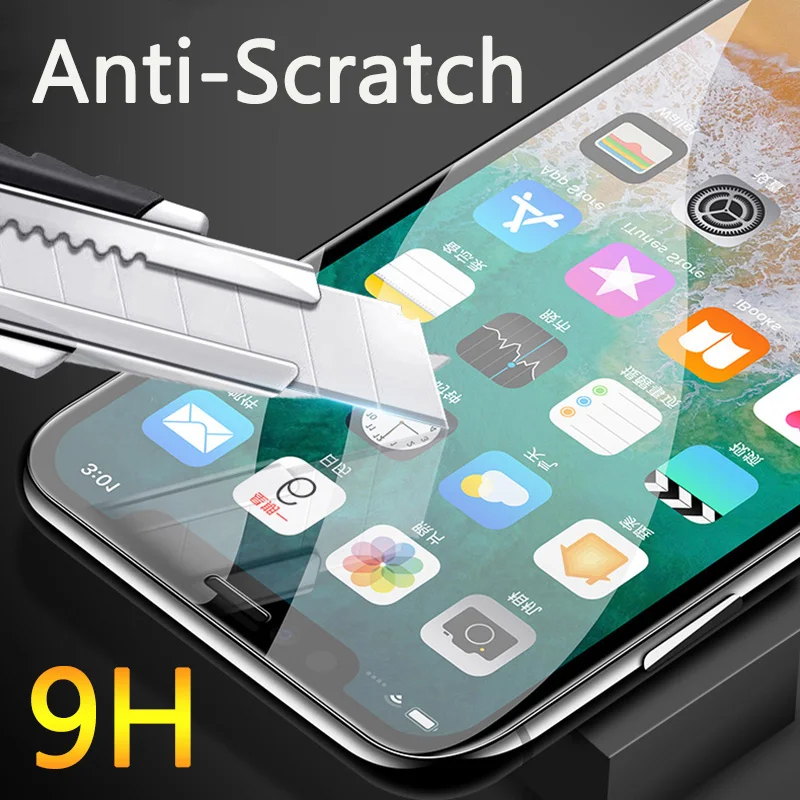 Protective glass on the for apple iphone x xr xs max screen protector film protection aphone ipone tremp xsmax tempered glas 9h | Мобильные
