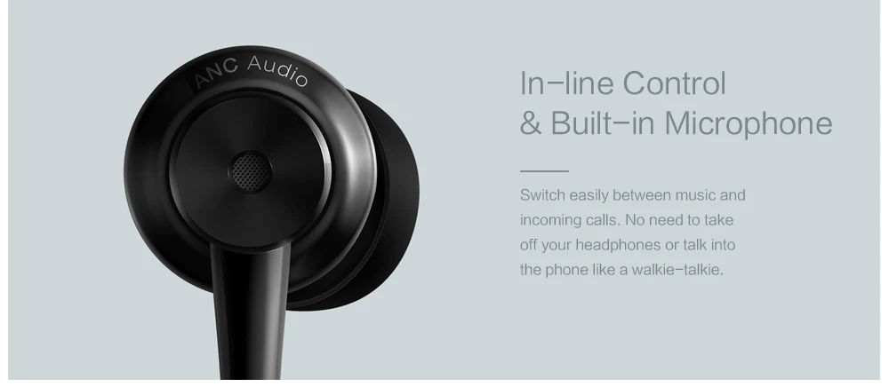 Оригинальные наушники Xiaomi ANC type-C с шумоподавлением, проводное управление с микрофоном для смартфона Xiaomi Max 2 Mi6 Hybrid HD