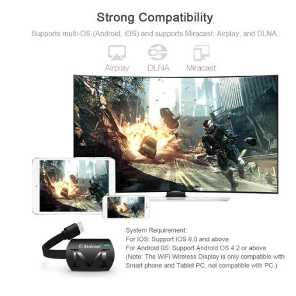 Mirascreen G4 plus беспроводной AIRPlay Wifi Дисплей hdmi донгл ТВ-палка зеркалирование приемник Поддержка IOS Android miracast для Iphone