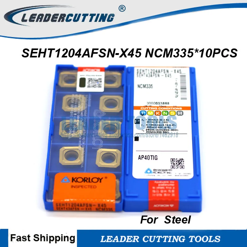 SEHT1204AFSN X45 NCM325/NCM335 * 10 шт. Korloy фрезерные Вставки для KM12 фрезерный станок SEHT1204 лезвия