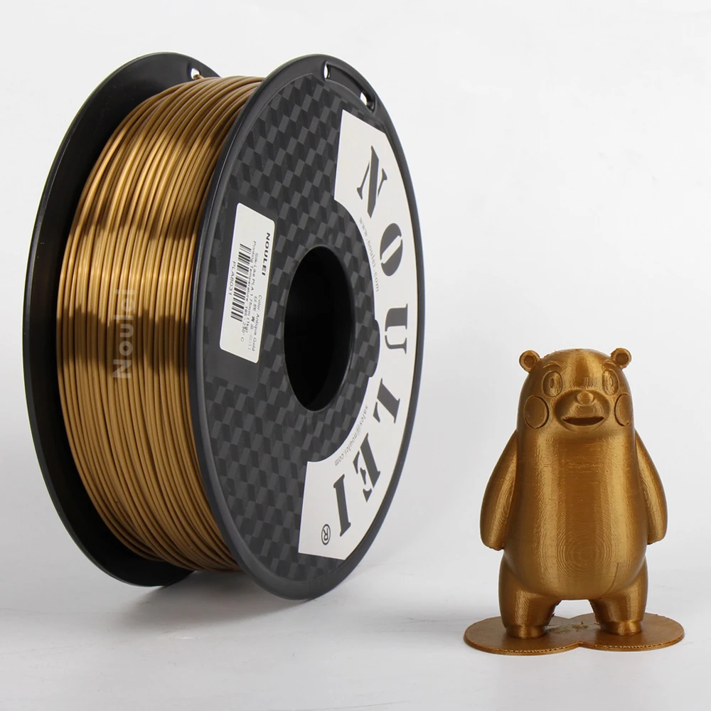 Noulei 3D Printer PLA Filament 1.75mm 1kg shiny Silky Rich Luster Champagne Gold 3D Printing Material
