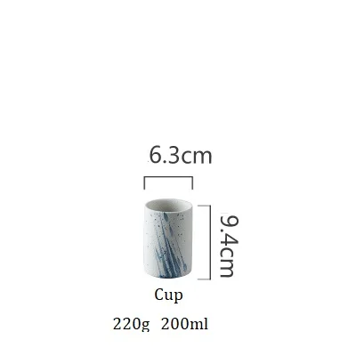 Cup NIMITIME, западный стиль, керамическая овальная миска для риса, Салатница, фруктовое блюдо, чашка для воды, кофейная чашка, набор посуды - Цвет: Cup