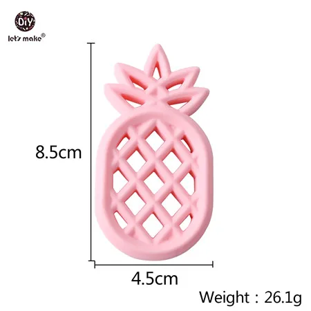 pineapple Let's Make Baby Teether 1 шт. грызун мультфильм животное пищевой силиконовый прорезыватель BPA бесплатно коала Прорезыватель зубов "медведь" для зубов крошечный стержень - Цвет: pineapple