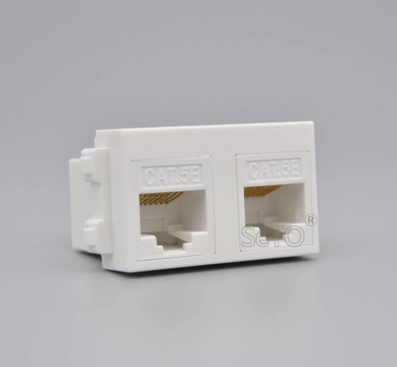 Сетевой модуль SeTo 128 Type Double RJ45 Cat5e сетевой Keystone для розетки настенной