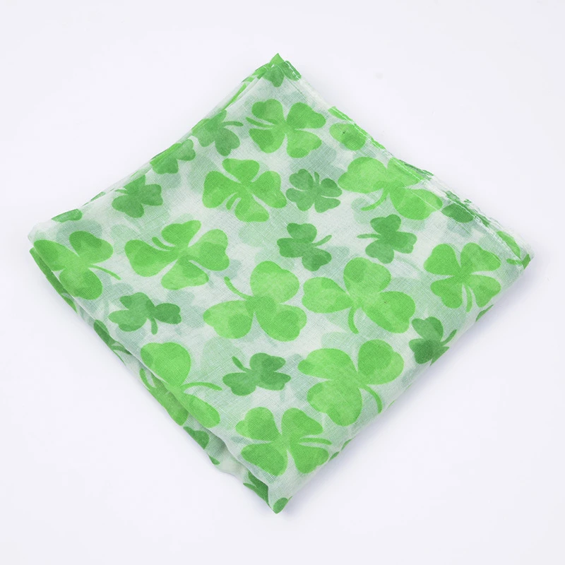 Шарф бесконечность Shamrock с изображением белого клевера для дня St paфокусов зеленая