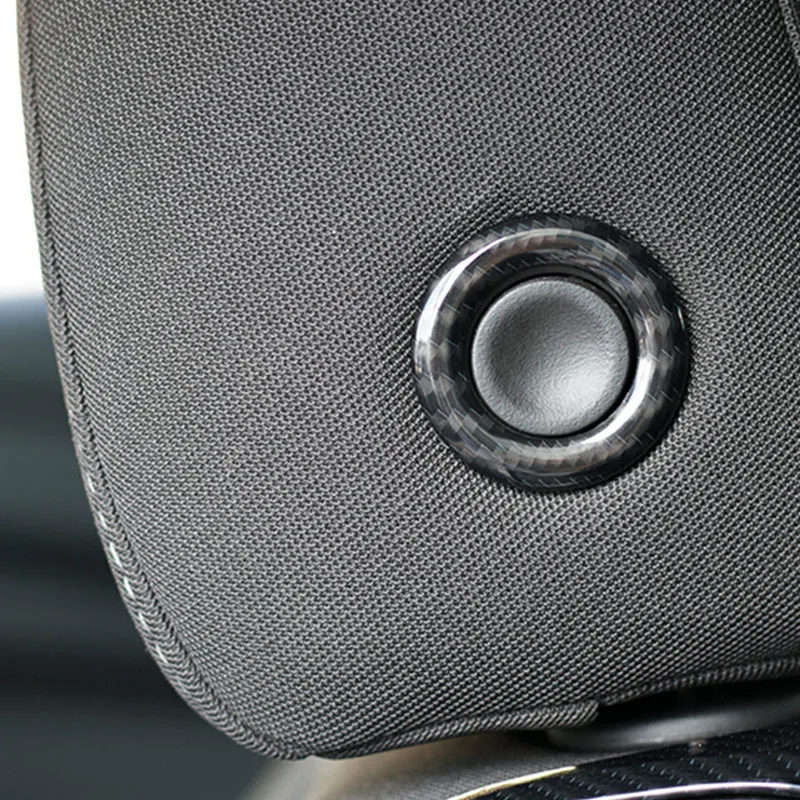 

ABS Chrome/Carbon Fibre Car Seat Neck Pillow Button Cover Trim Car Sticker Styling For Chevrolet Equinox 2017 2018 Accessories