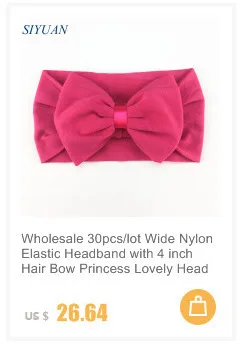 30pcs/lot Summer Style Soft Nylon Elastic Headband with 4.6 inch Grosgrain Ribbon Hair Bow Girl Hairband 35C Available HB089