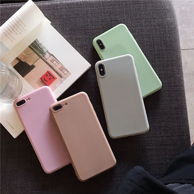 Силиконовый чехол конфетного цвета для iPhone 8 8plus 7 Plus чехлы телефонов iFhone 6 s 6s X XR XS