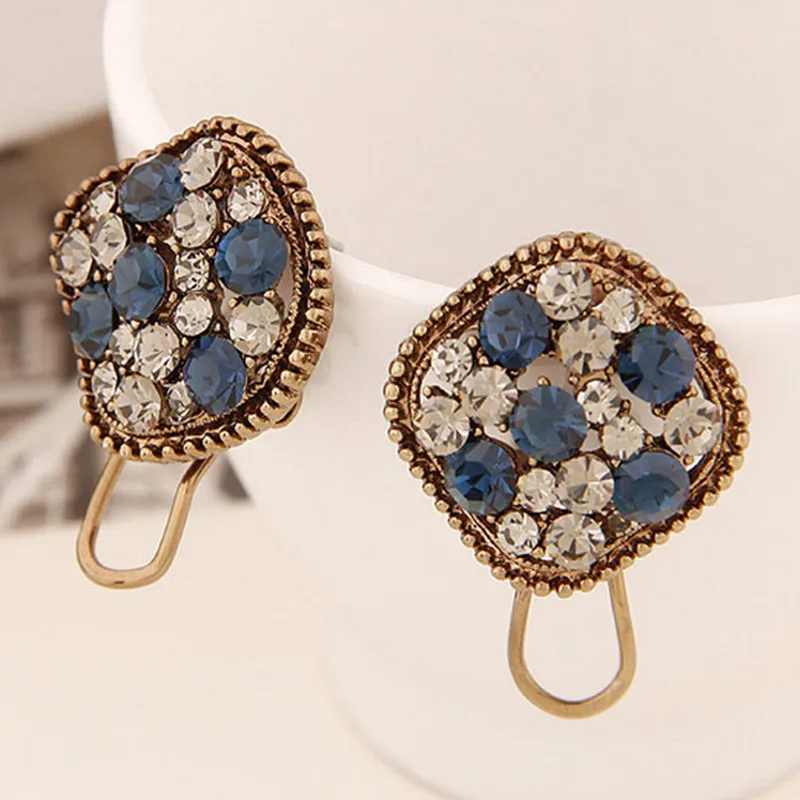 Модные корейские Винтажные серьги-гвоздики с кристаллами модные ювелирные