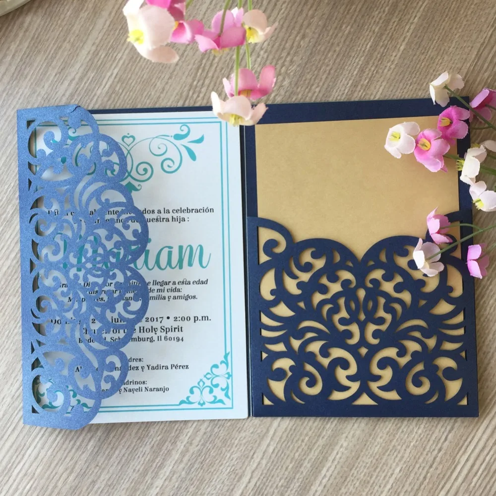 

20pcs/lot Laser Cut Modern Concise Wedding Invitation Card Card Any Activity Anniversary Invitation Card Party Invitation Card
