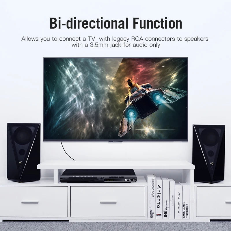 Vention 3 5 мм до 3RCA аудио кабель адаптер Высокое качество папа-папа Aux для Xiaomi Box