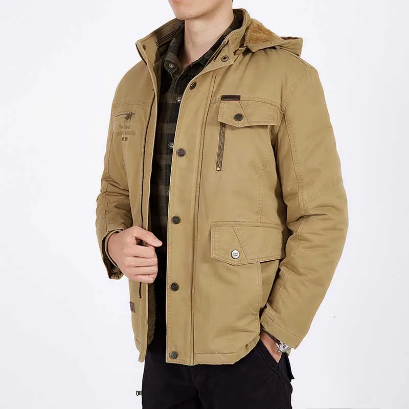 Plus Size 8XL Autumn Winter Fleece Coat Men Casual Hooded Jacket Thick Warm Parka Cotton Loose Baggy WIndbreaker Male Clothes