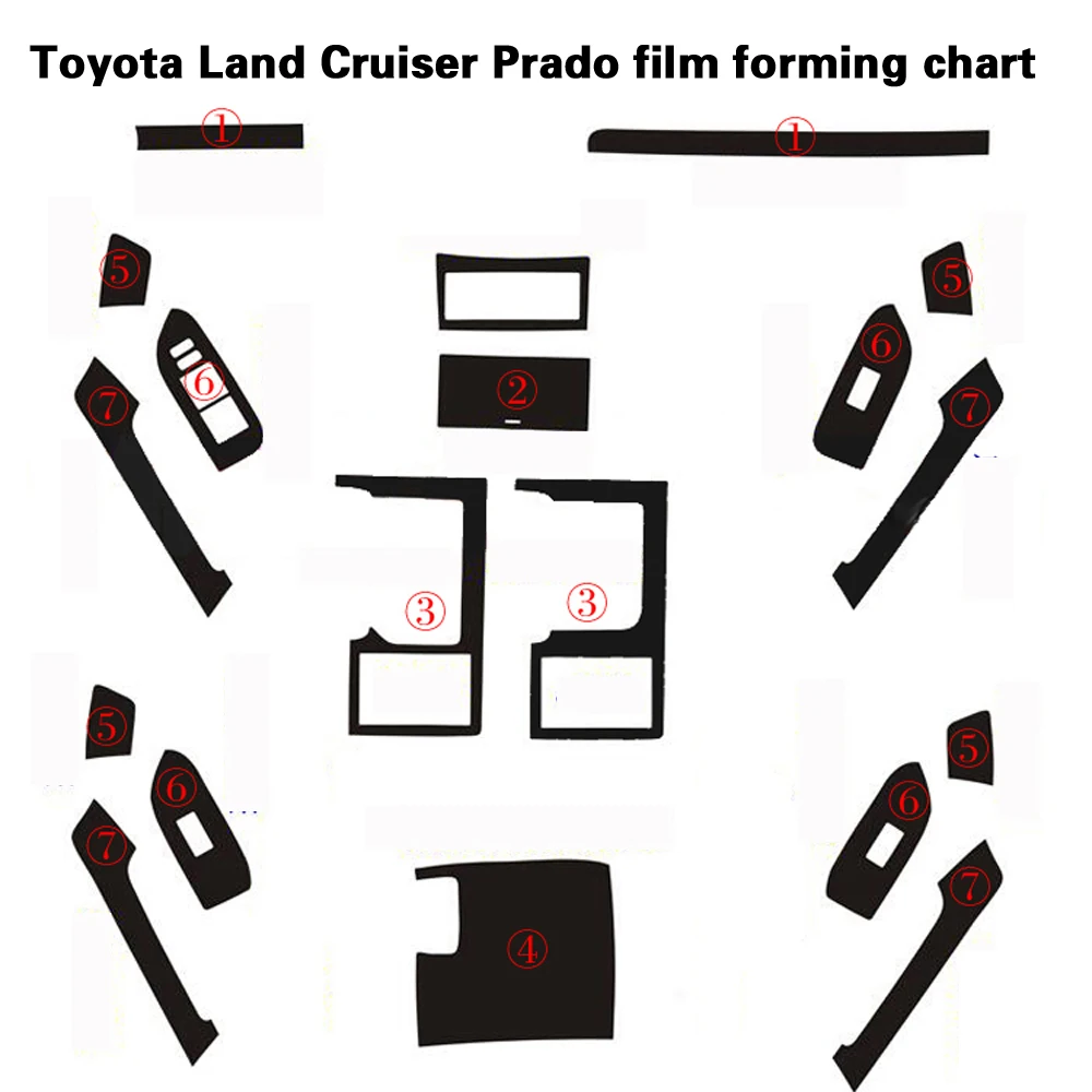 Для Toyota Land Cruiser Prado внутренняя Центральная панель управления дверная ручка 5D