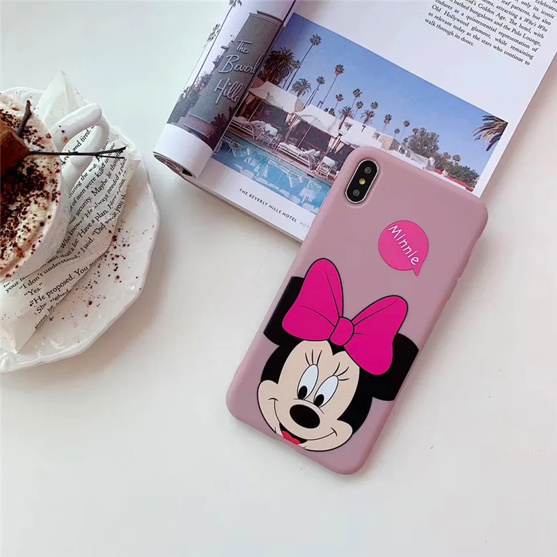 hot Mickey Mouse Anti-falling Cover For iphone 6 6S 7 8 Plus X10 XR XS Max Cartoon lovely Smiley face Minnie phone Cases |