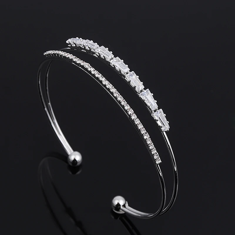 Модный бренд CZ циркония браслеты-манжеты BanglesJewelry для женщин мужчин розовое золото цвет Любовь цветок Открытый браслет подарок на день Святого Валентина