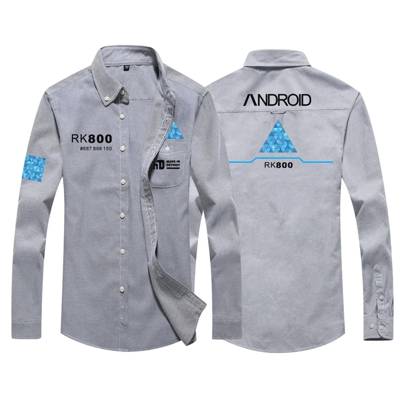 Детройт: стать человеком Кара Для мужчин женские блузки Плюс Размеры кнопка вниз