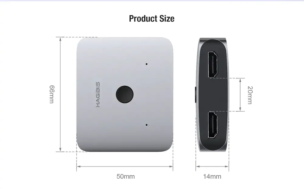 Xiaomi hagибис HDMI многофункциональный адаптер конвертер Двойной Способ HDMI сплиттер Switcher 4K 1080P HD tv для компьютерного ТВ-приставка