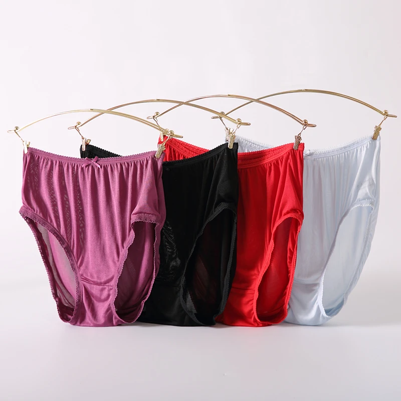100% шелк тутового шелкопряда женские бесшовные трусики высокая талия трусы