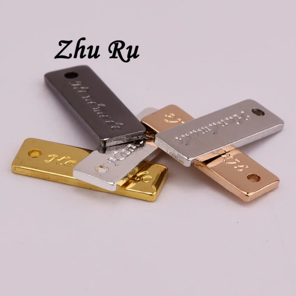 ZHU RU 10 шт./лот 17*5 5 мм медная длинная бирка с надписью значок ювелирные изделия