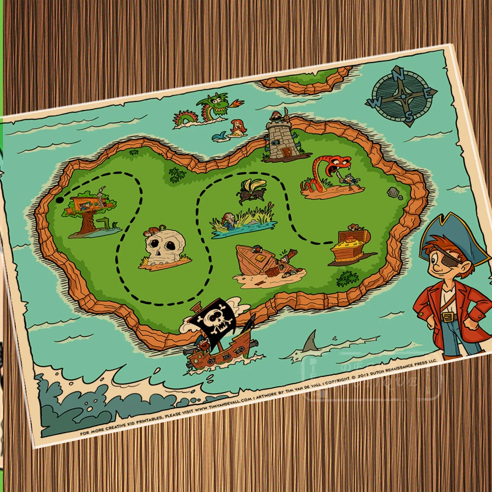 Ретро винтажная наклейка с пиратским пером и картой украшение для дома подарок