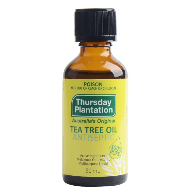 

Thursday 100%Pure Tea Tree Oil 50ml for Athlete's Foot Nail Infection Acne Treatment Relieve Minor Cuts Burns Pimples Bite Sting