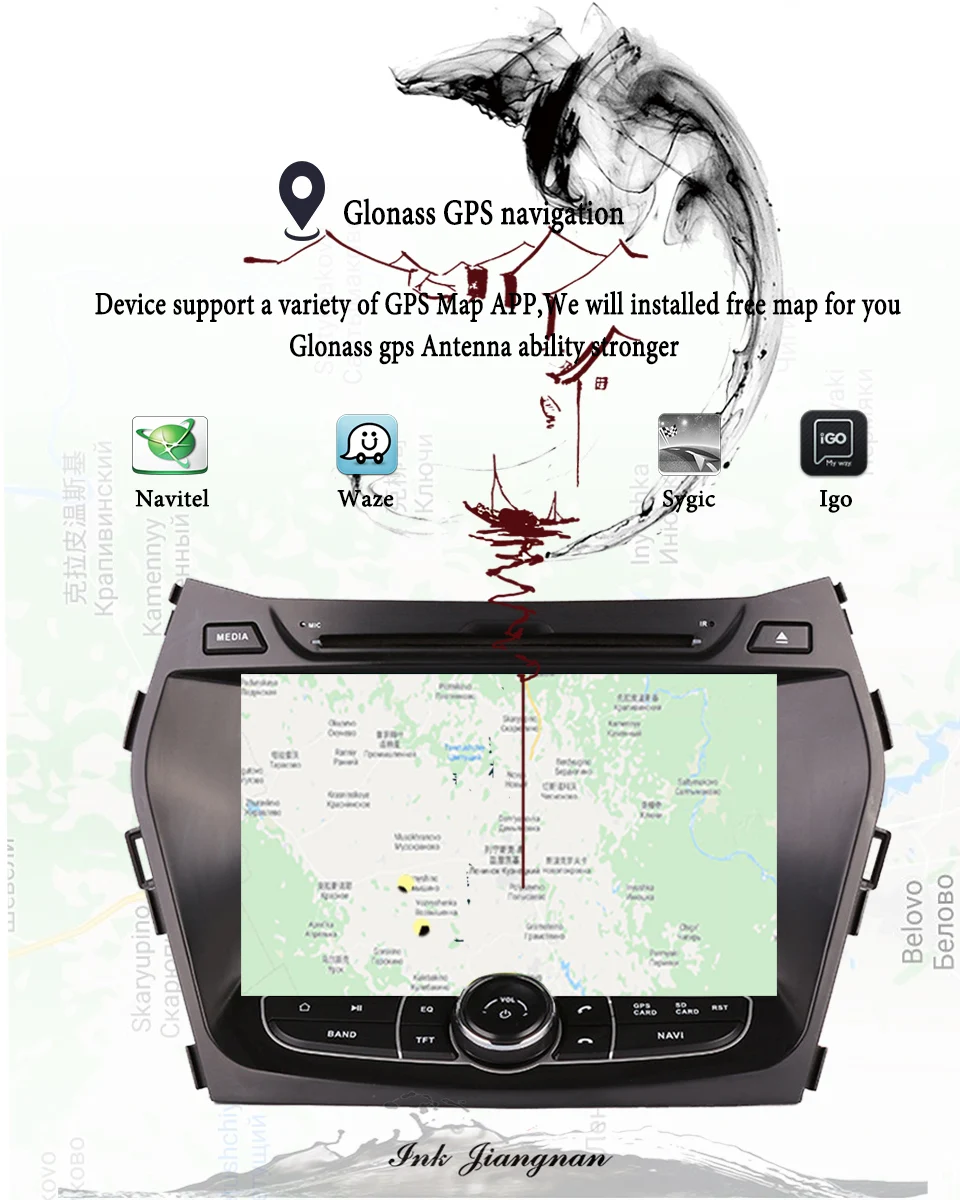 1024*600 Восьмиядерный Android 9,0 автомобильный DVD gps плеер для HYUNDAI IX45 2013- SANTA FE Santafe навигация Радио магнитофон