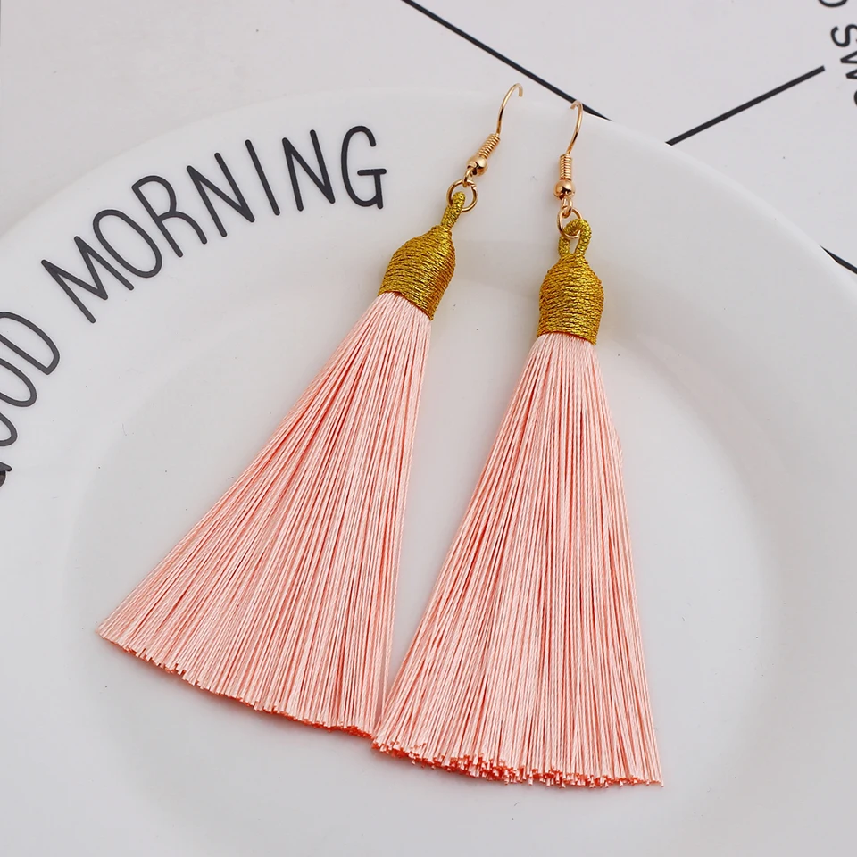 Женские винтажные серьги Qtian длинные капельки в стиле бохо 2019|Серьги-подвески| |