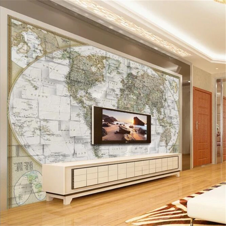 

beibehang Custom wallpaper 3d stereo mural world map TV backdrop wall paper living room murals papel de parede glitter wallpaper