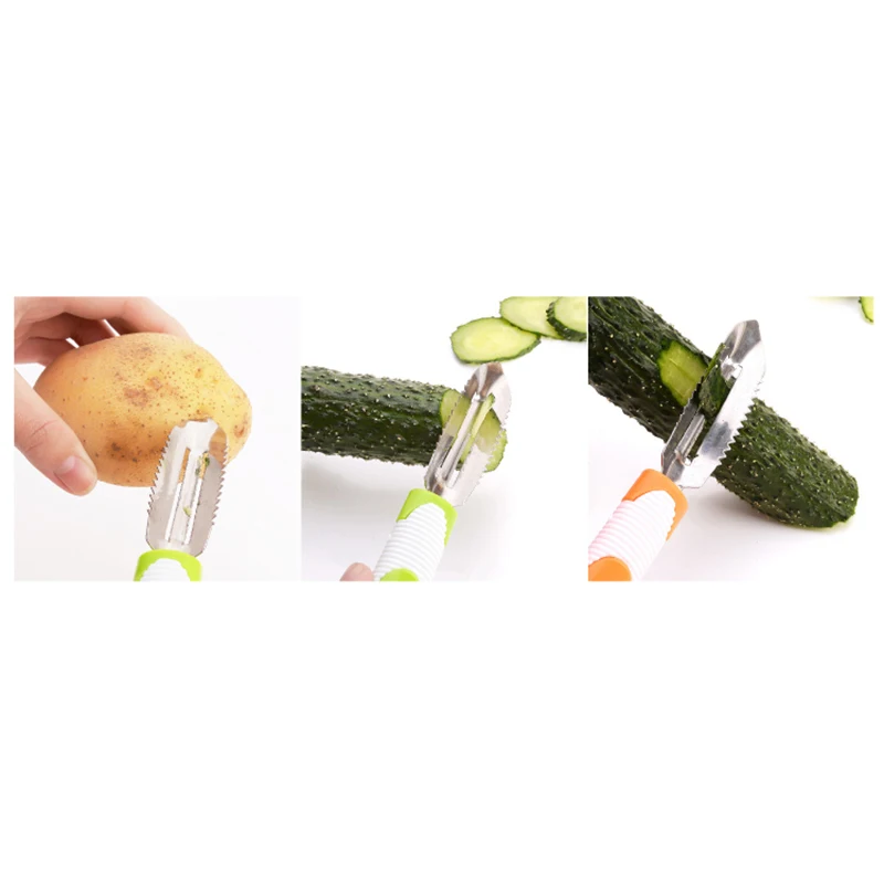 1Pcs Kitchen Accessories Cooking Tools Multifunction Stainless Steel Fish Vegetable Peeler Double Planing Grater Random Color | Дом и сад