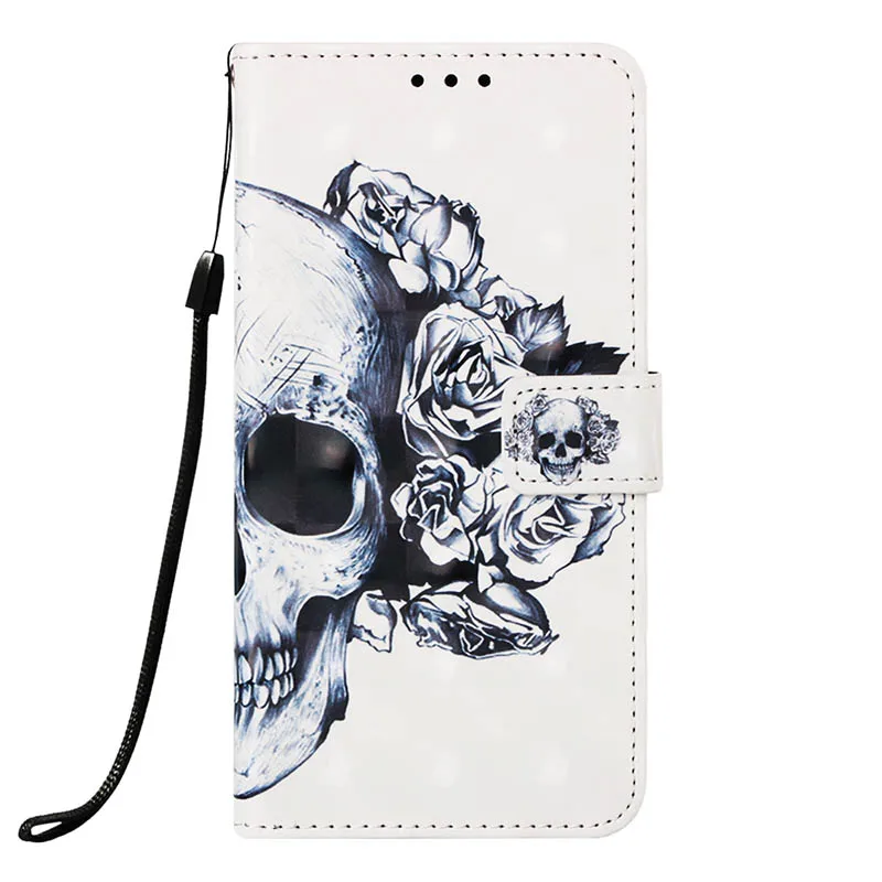Skull Чехол с откидной крышкой для iPhone Xr чехол из искусственной кожи+ Чехол-бумажник чехол для huawei P9 Lite Mini Y6 PRO Honor 7A Pro DUA-L22 Y6 - Цвет: Skull