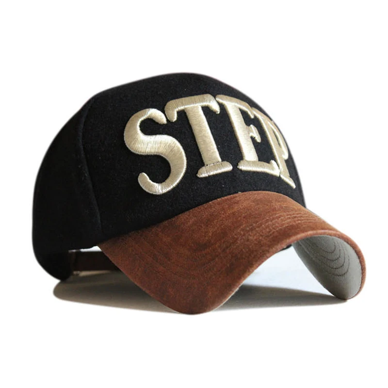 

STEP PU leather brim autumn and winter keep warm baseball cap leisurely visors 3color 1pcs brand new arrive