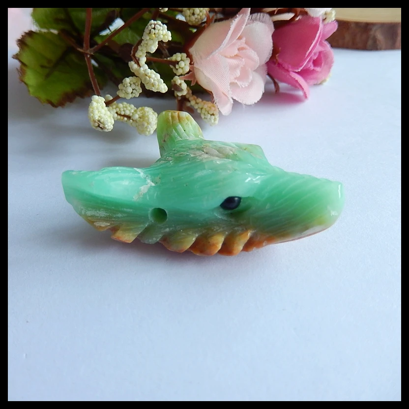 Натуральный камень хризопраз резные подвески в форме волчьей головы бусины