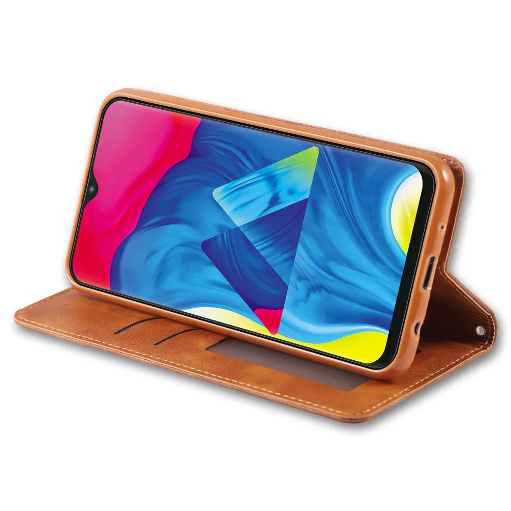 Для samsung Galaxy M10 случае роскошный кожаный бумажник флип Чехол Galaxy M10 крышка с отделением для карт, на магните чехол Винтаж телефон Сумки