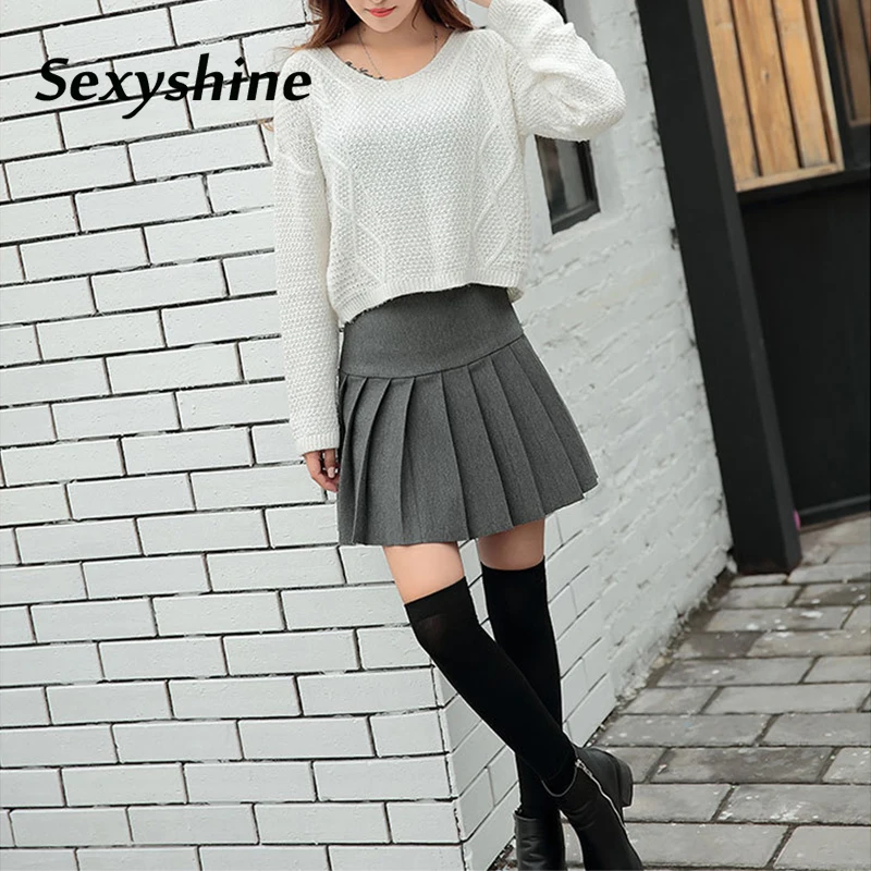 

Pleated mini skirt women 2018 new fashion spring autumn casual classic abdomen high waist black gray schoolgirls short skirt
