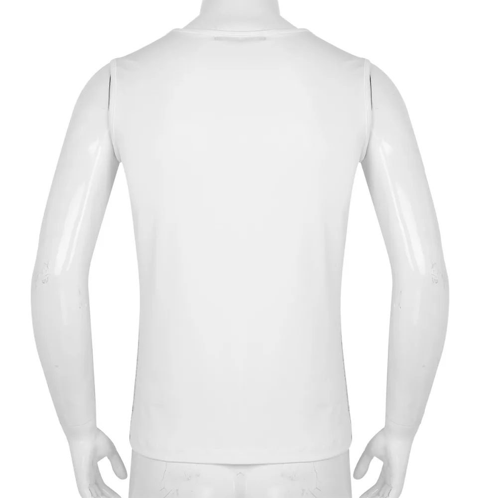 YiZYiF мужская майка с блестками, блестящий укороченный топ, жилет с вырезом лодочкой, тонкий жилет, сексуальный топ с эффектом мокрого взгляда, Клубная одежда, майка, мужская майка