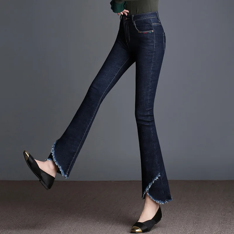 Высокое качество новинка 2017 женские облегающие джинсы со средней талией Модные