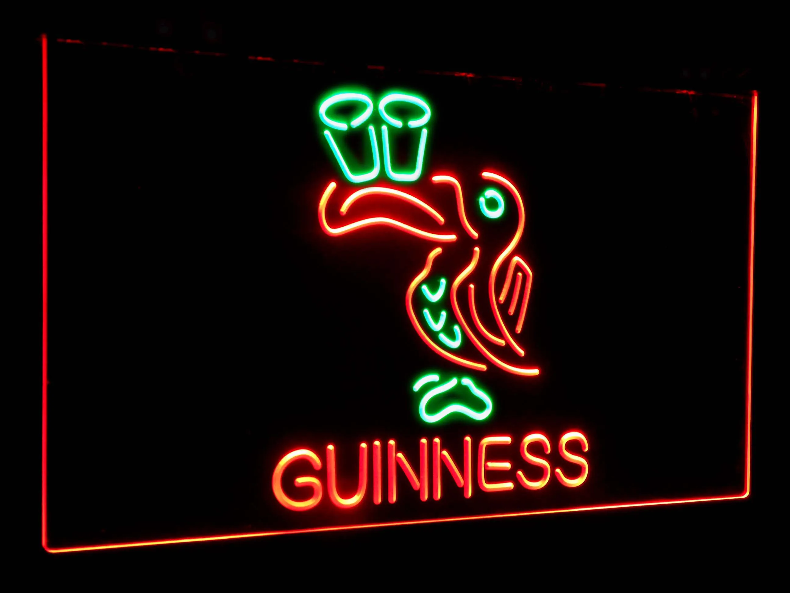Green and Red Прекрасный день пиво Guinness Тукан Бар Декор двойной цвет Led неоновый светильник вывески st6-a2121 - Цвет: Green and Red