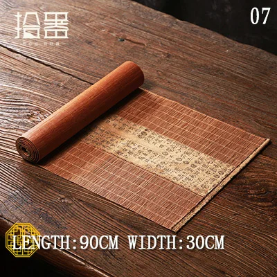 Beige 90x30cm Креативные чайные коврики ручной работы, подстилки под стол, подстаканники, китайское народное бамбуковое волокно, Декор, ремесла, лен, хлопок, настольная дорожка - Цвет: Beige 90x30cm