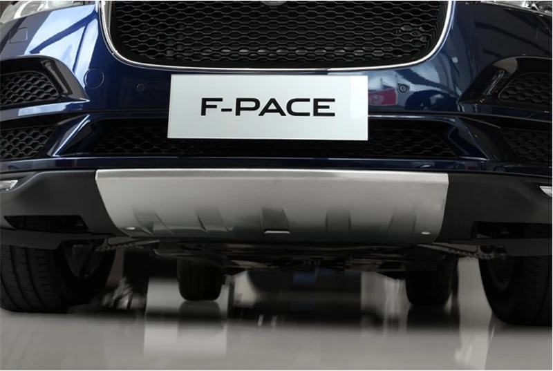 Для Jaguar F PACE 2016 2017 2018 Передний + задний бампер диффузор из нержавеющей стали