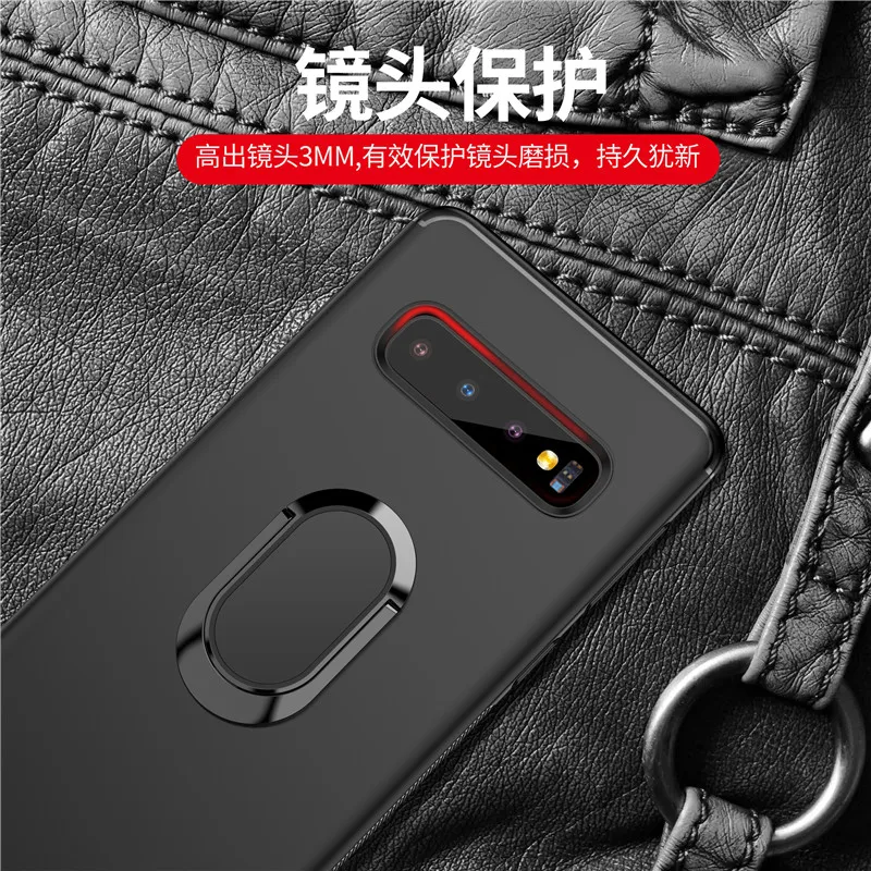 Чехол-подставка с магнитным кольцом для Samsung Galaxy S10E S8 S9 S10 Plus Note8 Note9 мягкий