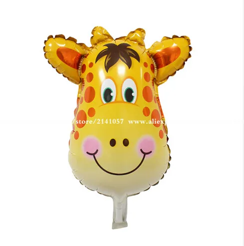 6 шт./лот воздушные шары из фольги с изображением животных джунглей Льва обезьяны