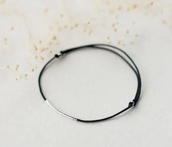 Реальный. Регулируемый тонкий серебряный браслет цепочка GTLS340|bracelet thin|bracelet