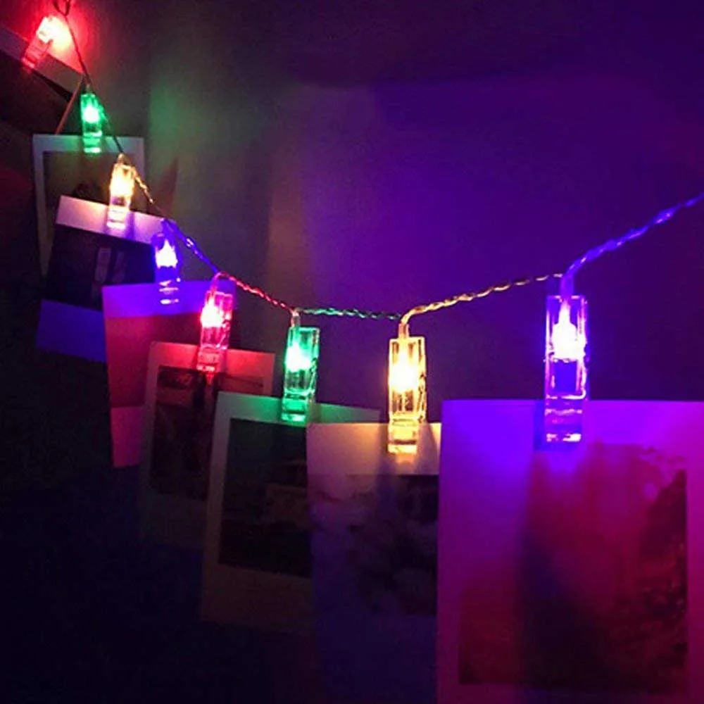 LED Card Photo Clip Lights String Battery Operated 10LED / 20LED | Лампы и освещение