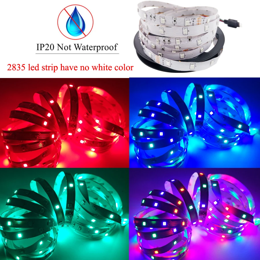 5 м 10 15 20 WI-FI RGB светодиодный полосы света Водонепроницаемый SMD2835 DC12V Диод гибкой