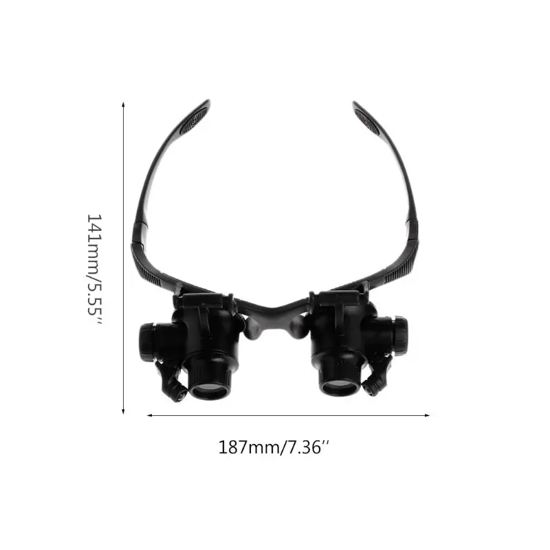 

Watch Repair Magnifier Magnifying Glasses 10X 15X 20X 25X Dual Eye Jewelry With 2 LED Lights New Loupe Lens Microscope