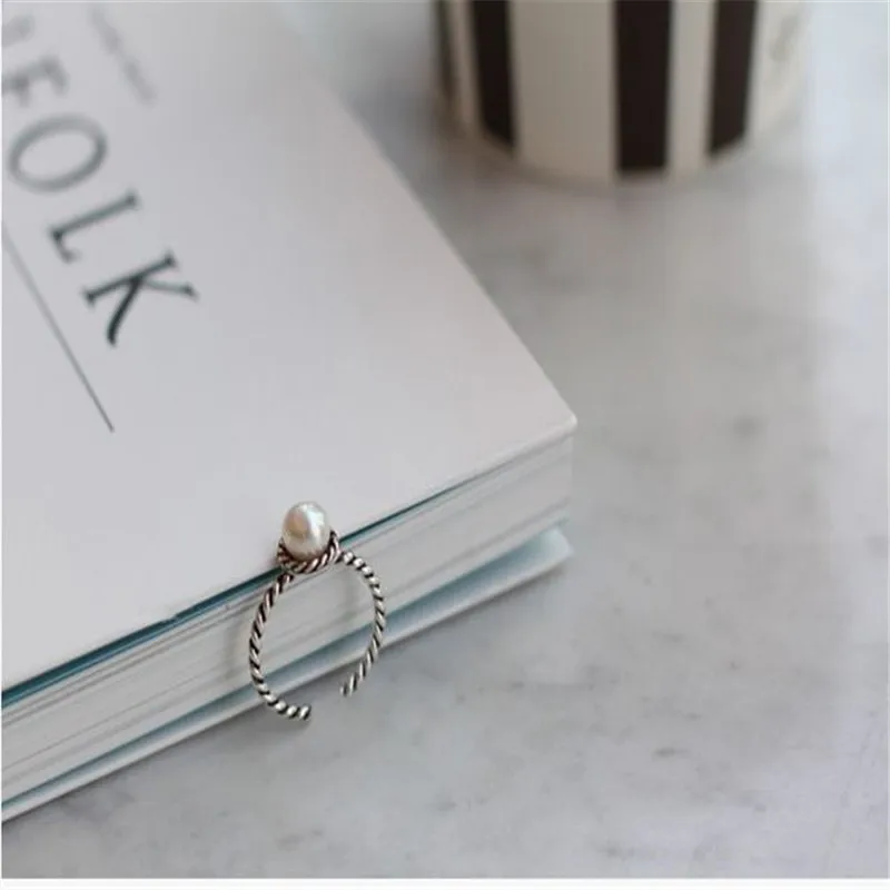 b127 2016 new fashion S925 pure silver restoring ancient ways is old natural freshwater pearl ring | Украшения и аксессуары