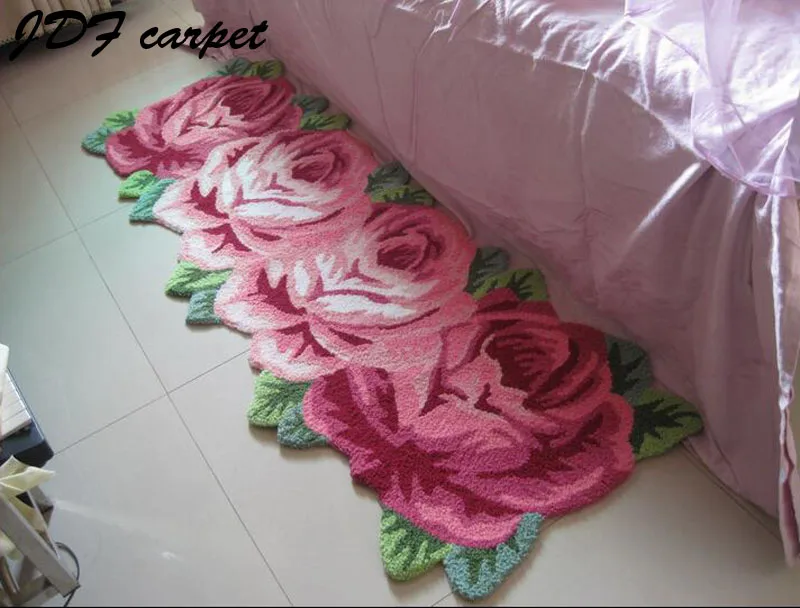 

3D Rose Carpets living room and bedroom doormats floor bathmats kids child mats christmas decorations.Four rosesrug